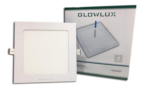 Panel Led Embutir 18w Cuadrado Luz Fría - Glowlux - E. A. Color Blanco