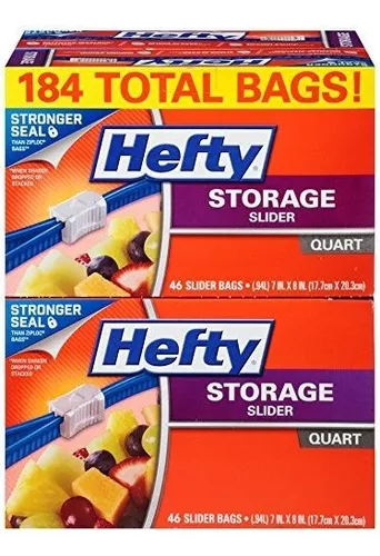 Hefty Slider Bags, Storage, Quart, Mega Pack - 78 bags