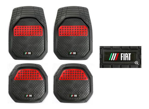 Tapetes 4 Piezas Charola 3d Logo Fiat 500 De 2012 A 2020