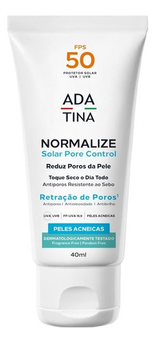 Protetor Solar Ada Tina Peles Com Acne E Poros Normalize Pore Control FPS 50 40ml