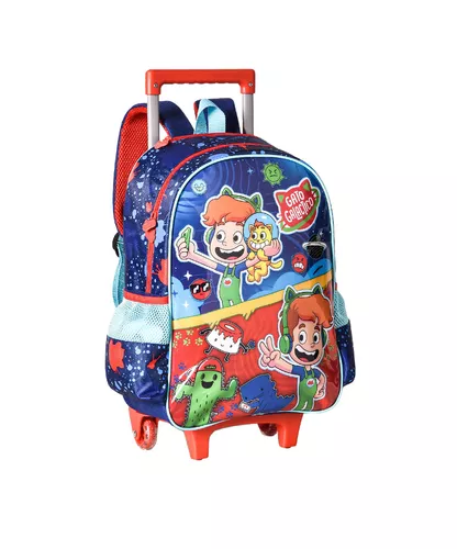 Mochila de Rodinhas Gato Galáctico Escolar Infantil