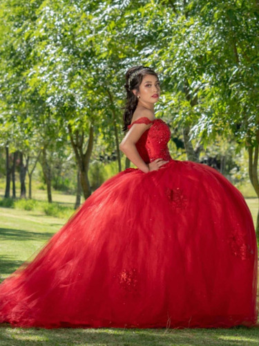 Vestido De Xv Años Rojo De 2 Piezas, Tul, Cristal, Encaje | Meses sin intereses Vestido De Xv Años Rojo De 2 Piezas, Tul, Cristal, Encaje | Meses sin intereses