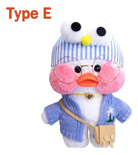 Lalafanfan Café Peluche, Patito Blanco Con Accesorios