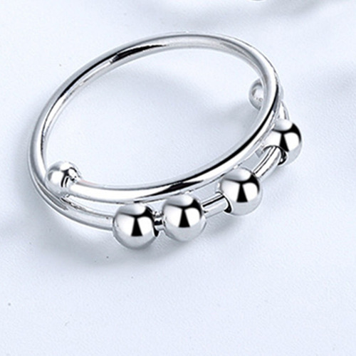 Anillo Con Cuentas Redondo Spinner Anillo Anti-ansiedad