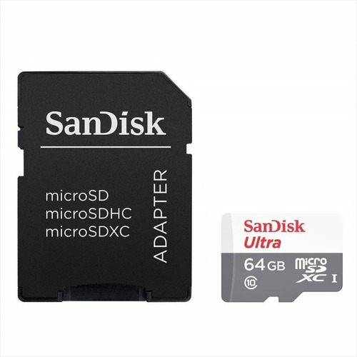 Tarjeta Micro Sdxc 64gb Sandisk Ultra, Uhs-i, C10, 80mb/s