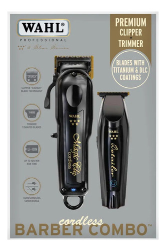 Combinação Wahl Professional Premium Magic Clip Trimer and Clipper, cor preta