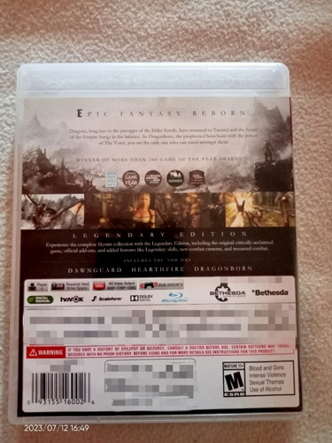 The Elder Scrolls :skyrim Legendary Edition Ps3 (Usado)