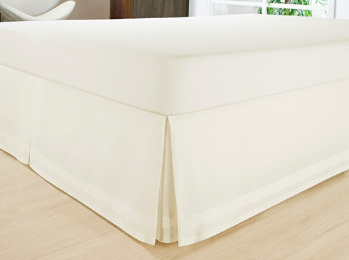 Saia Para Cama Box Casal Babado 100% Algodão Percal 200 Fios Cor Branco