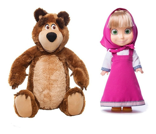 Kit Boneca Da Masha Que Fala E Urso Da Masha Estrela