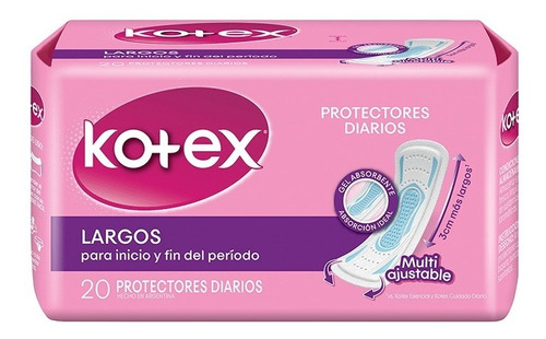 Kotex Extra Protección Protector Diario Largo X 20 Unidades