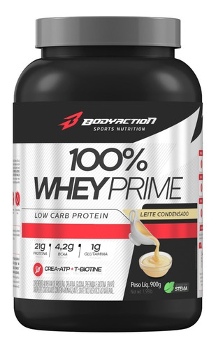 100% Whey Protein Concentrado Com Creatina 900g Bodyaction Sabor Leite Condensado