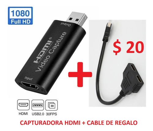 Imagen 1 de 5 de Hdmi Video Capture Capturadora De Video Hdmi 1080p