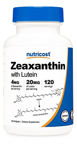 Nutricost Zeaxantina Con Luteína 20 Mg, 120 Cápsulas Blandas