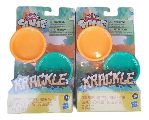 Play Doh Slime Krackle 2 Naranjas + 2 Verdes Hasbro Original