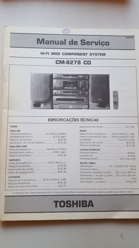 Manual De Serviço Toshiba Cm 8278 Cd Original 