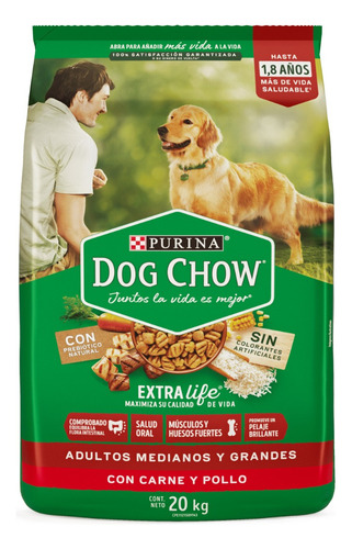 Perrarina Dog Chow Medianos Y Grandes 20kg 