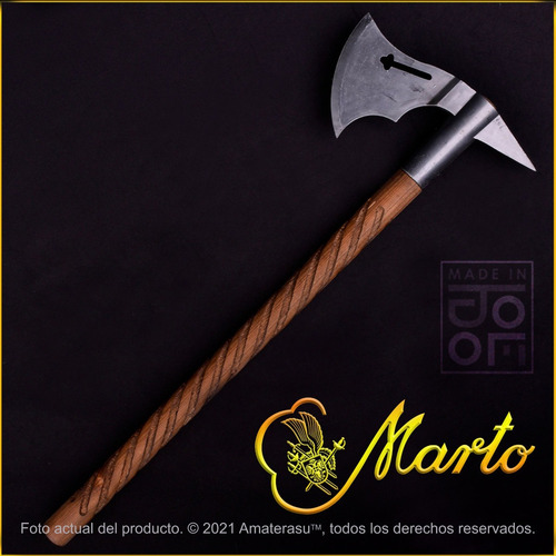 Imagen 2 de 10 de Hacha De Guerra Medieval Francesa Marto Toledo Templaria