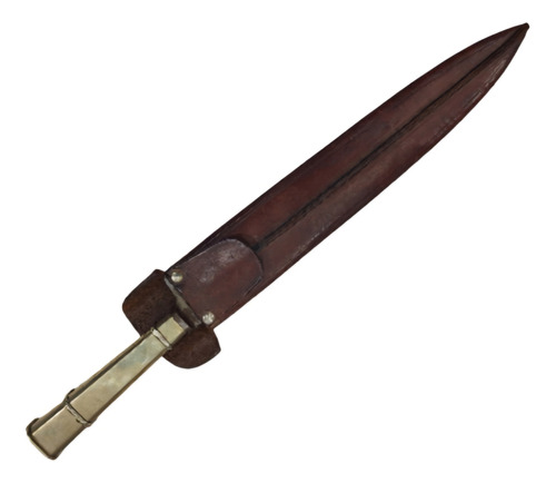 Cuchillo Antiguo Toro Solingen  42 Cm Vaina De Cuero B300