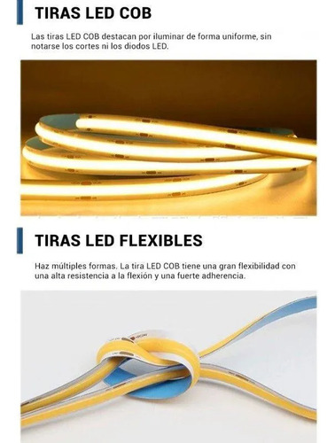 Tira Led Cob 80w 12v 10m Para Interior Blanco Calido 3000k Blanco Cálido 3000k