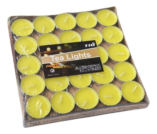 Set 50 Velas Decorativas Larga Duración Amarillo