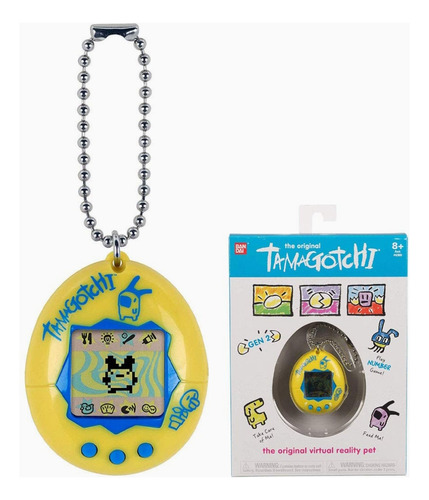 Tamagotchi Pet Amarillo Azul Mascota Virtual Con Cadena