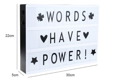 Caja De Luz Light Box 30x22, Candy Bar, 2 Set De Letras,