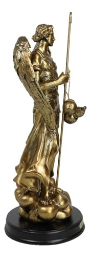 Estatua Arcángel Consejo Angélico 8 Latón Base Madera