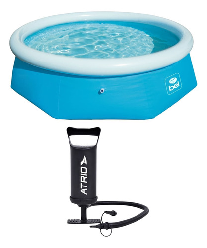 Piscina Inflável Azul 2.700 L + Bomba De Ar Manual