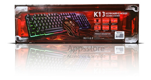 Combo Gamer K13 Teclado Mouse Led Rgb Retroilumindado 