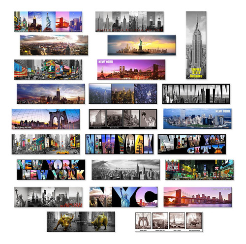 24 Distinto Collectible Nyc York Foto Panoramica Amplio 5 X