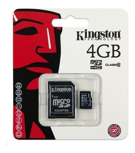 Memoria Kingston Micro Sd 4 Gb + Adaptador Sd
