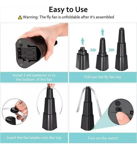 // Para Ventilador Para Espantar Mosquitos Cocina, 4 Piezas