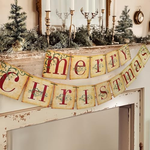 Decoración Navideña Cartel Vintage Interior Feliz Navidad