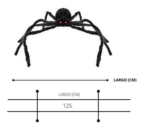 Imagen 2 de 4 de Decoracion Araña Halloween 125 Cm (6x125cm)
