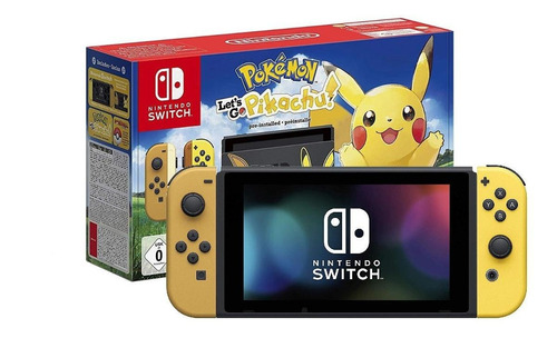 Imagen 1 de 4 de Nintendo Switch 32GB Pikachu & Eevee Edition with Pokémon: Let's Go, Pikachu! + Poké Ball Plus  color negro y amarillo