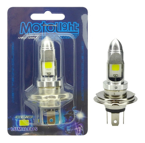 Ampolleta Para Moto, H-4 Led Cob, 12/24 Volt