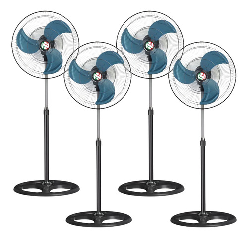 4 Piezas Ventilador Pedestal 3 Aspas 3 Velocidades Mayoreo 50 Cm 50 Hz Negro Metalicas Metal 3