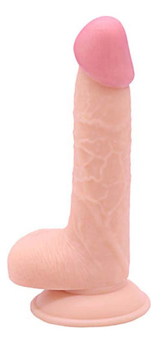 Pene realista con ventosa y glande de 18,5 cm