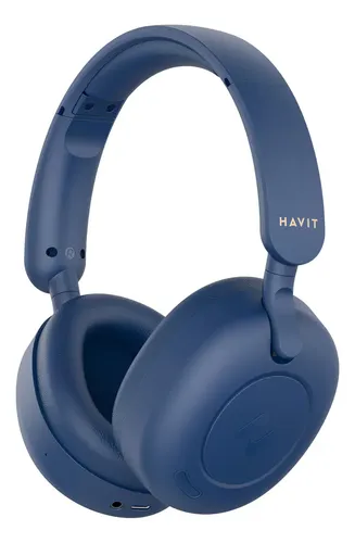 Headphone Havit H655bt Anc Hibrido Bluetooth 5.3 Multiponto Cor Azul