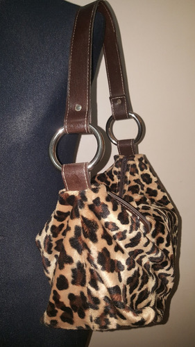 Cartera Pequeña Mano Hombro Estilo Animal Print Beige Herraj