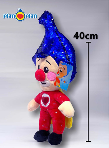 Imagen 4 de 6 de Peluche Payaso Plim Plim Con Luz Led Un Héroe Del Corazón