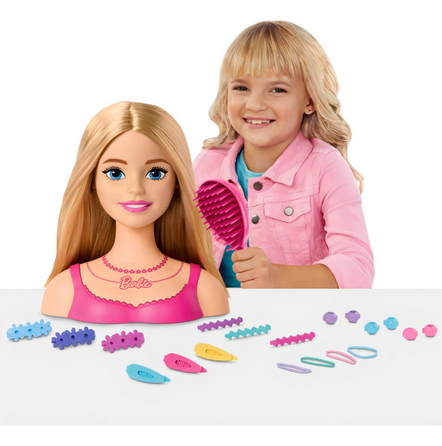 Barbie Styling Cabeza Muñeca Rubia Con Accesorios