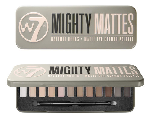 Paleta De Sombras De Ojos W7 Mighty Mattes, 12 Colores Nude
