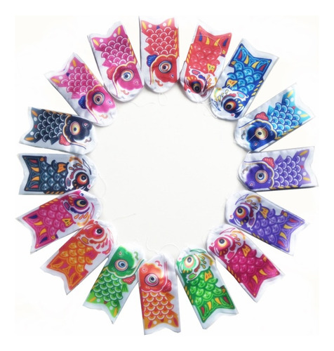 Bandera Japonesa De Pez Koi Morada 50cm Con Cuerda