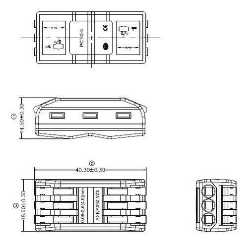 Conector Emenda 3x3 Fios Até 4mm Com 10 Unidades