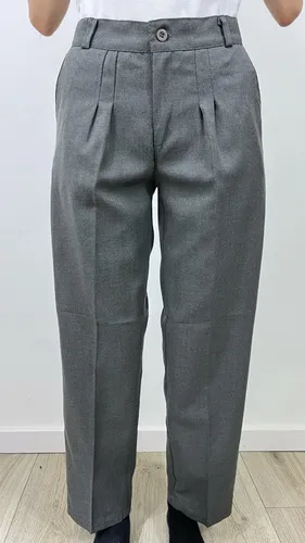 Pantalón De Vestir De Sarga Gris Colegial / Talle 6 Al 16