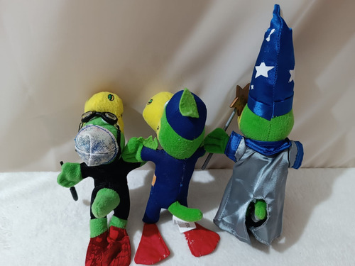 Lote 3 Peluches 20cm Promos De Dino De Danonino. Verde Claro (Usado)
