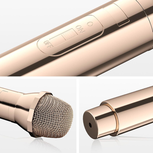 2 Accesorios De Micrófono Falso De Oro Rosa Galvanizado