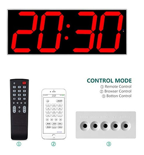 Reloj De Pared Digital Con Led Inteligente Pantalla Grande