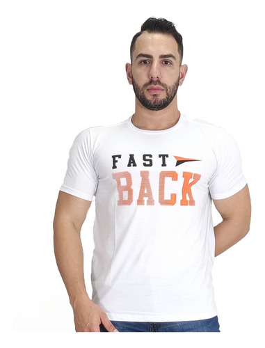 Camiseta Masculina Fast Back Logo Estampada Silcada
